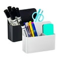 thumbnail image 1 of AGCAN Magnetic Pen Holder, Dry Erase Marker Holder for Whiteboard Fridge, Marker Organizer Locker Accessories, 2 Pack, Black+White, 1 of 8