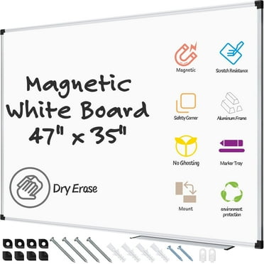AGCAN Dry Erase Board 47" x 35" Magnetic Whiteboard Large Marker Board 4'x3' White Board Wall Mount