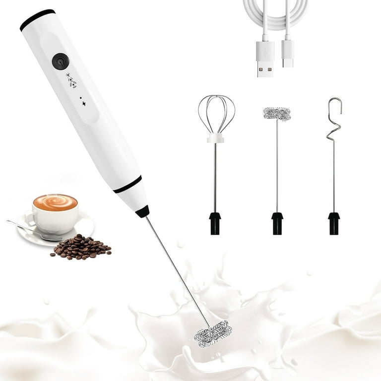 AGCAN Rechargeable Handheld Milk Frother, Speeds Electric Foam