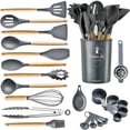 thumbnail image 1 of AGCAN 24 Pcs Silicone Cooking Utensils Set,  446℉ Heat Resistant Kitchen Utensils Turner, Tongs,Spatula,Spoon,Brush,Whisk, 1 of 14
