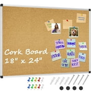 X BOARD Cork Bulletin Board 24" x 18" Large Cork Board for Wall Small Push Pin Board for Office Home