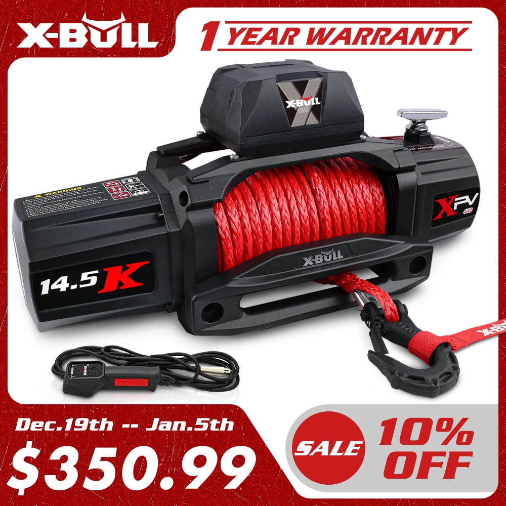 X-BULL 14500LB 12V Electric Winch with Synthetic Rope 2 in 1 Remote Wireless Wired for Jeep Truck Off Road