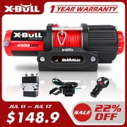 X-BULL 4500 lbs ونش كهربائي 12 v ATV/UTV قارب ونش حبل اصطناعي مقاوم للماء مع جهاز تحكم عن بعد لاسلكي