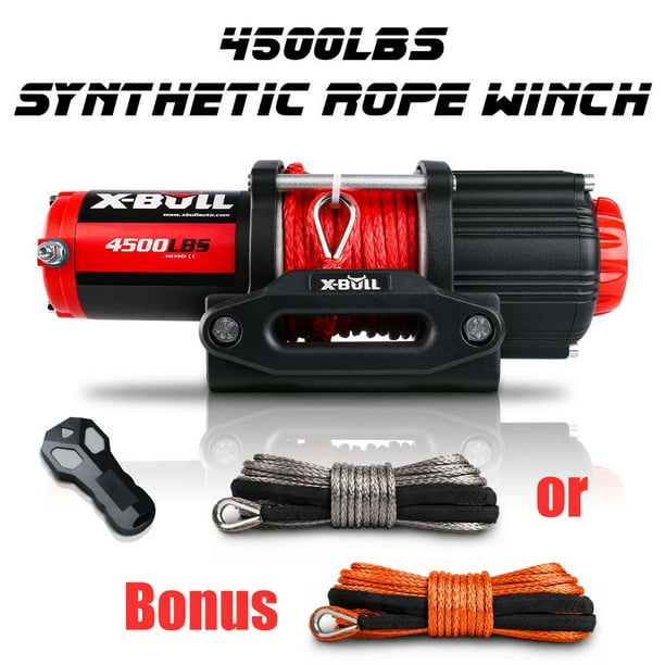 XBULL 4500lbs Winch 12V Electric Winch Kits with Fairlead ATV/UTV