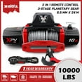 thumbnail image 1 of X-BULL 10000LB 12V Waterproof Winch Kit with Synthetic Rope Hawse Fairlead for Truck Jeep Off Road, 1 of 10