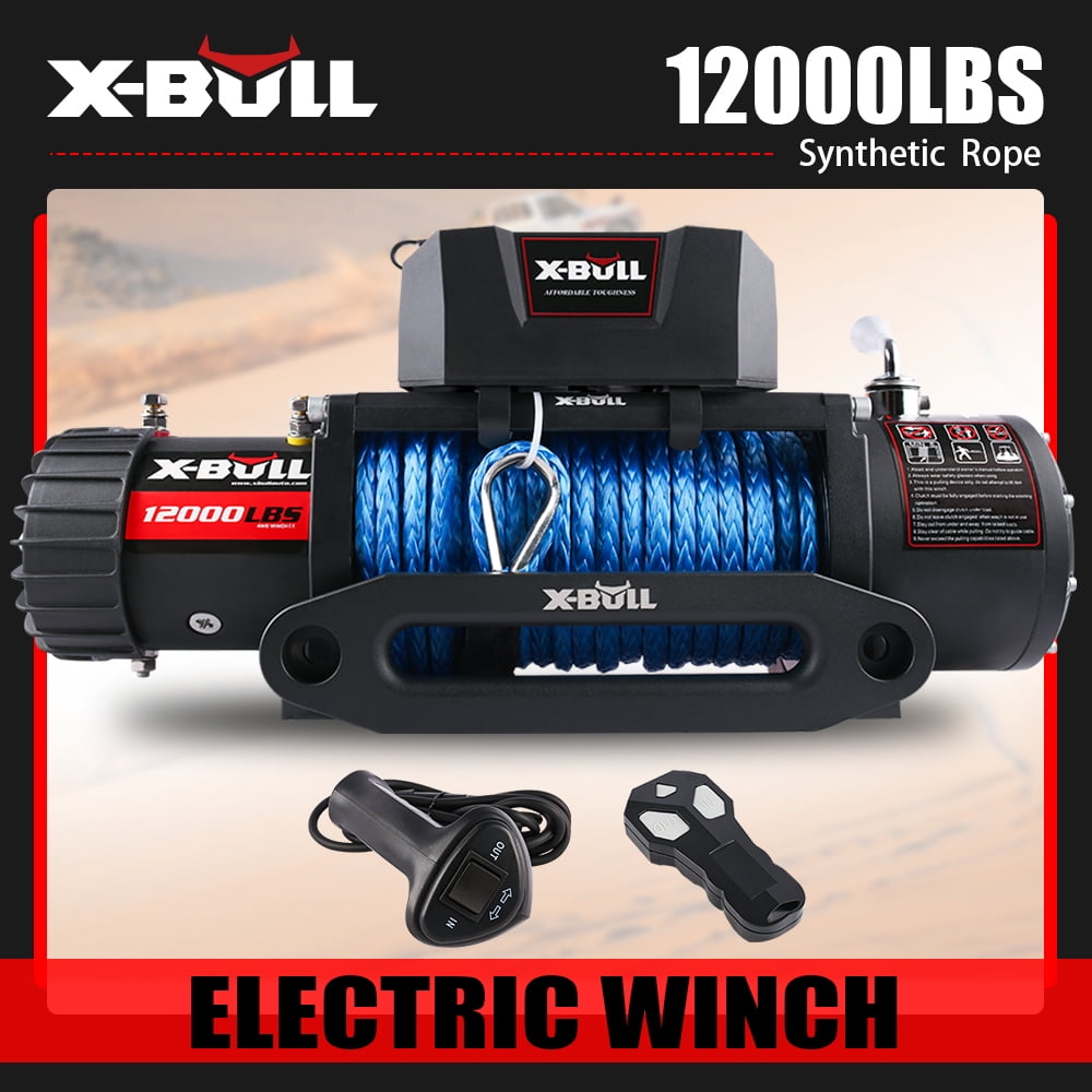 X-BULL Electric Winch 12000LB Winch Synthetic Rope 12V Truck Towing ...