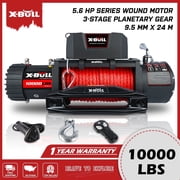 X-BULL 12V 10000LBS Electric Winch Synthetic Rope with Wireless Remote Tow Truck Jeep Off-Road 4WD