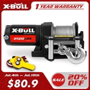 X-BULL ونش كهربائي 12 V 2500 LBS كابل الصلب اللاسلكية عن بعد ATV UTV 4 WD قارب ونش صغير