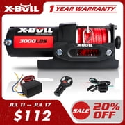 X-BULL Electric Winch 12V 3000LBS Synthetic Rope for Towing ATV/UTV Boat Winch Off-Road with Wireless Remote Control