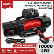 X-BULL XPV 10000LBS Electric Winch 12v Synthetic Rope 2 in 1 Remote Control Truck Trailer Winch 4WD