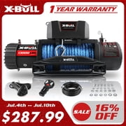 X-BULL 13000LB 12V Winch Electric Winch with Synthetic Rope Blue for Jeep Truck SUV Off Road