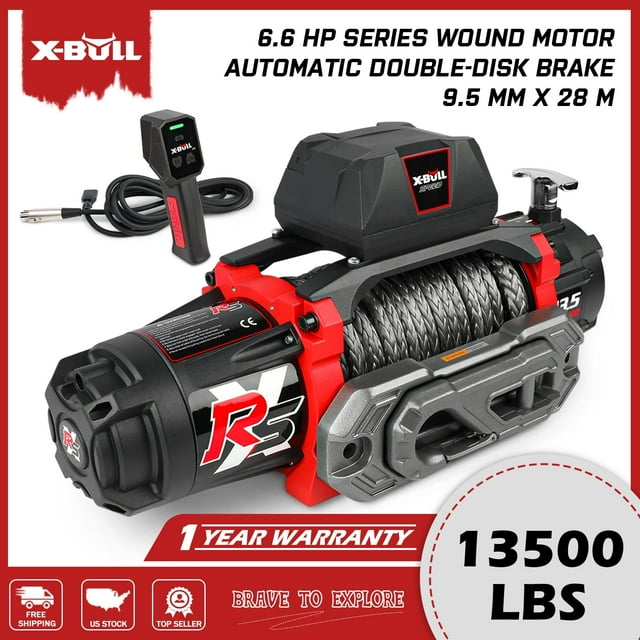 X-BULL Electric Winch 13500lb Load Capacity 12V DC Power Towing Truck Off-Road 2 in 1 Wireless Remote
