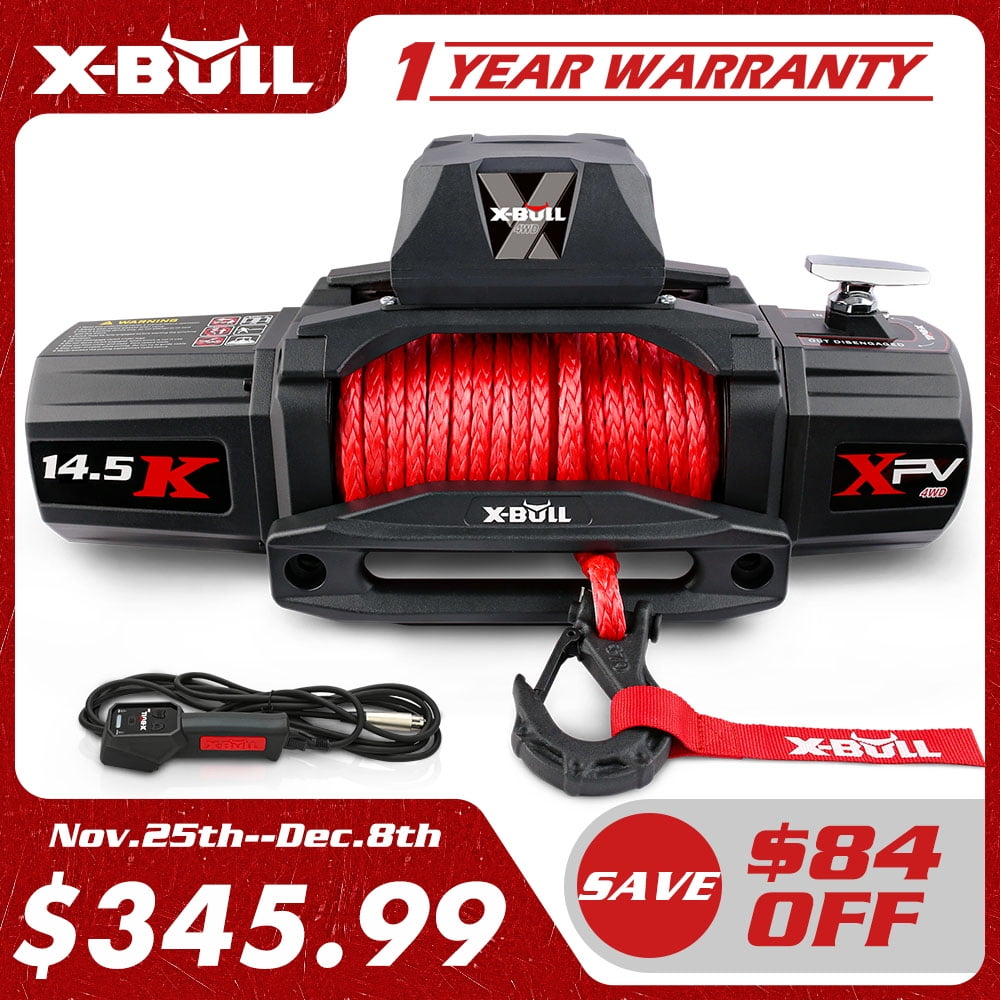 X-BULL Electric Winch XPV 14500LBS 12V Winch Synthetic Rope SUV Jeep Truck Towing 4WD Off-Road 2 in 1 Wireless Remote Control