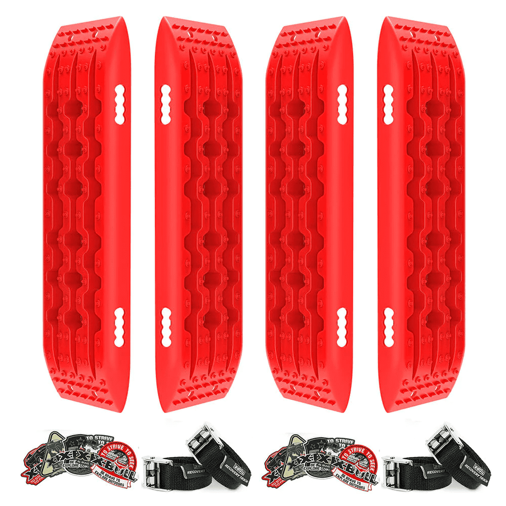 XBULL Traction Boards 2 Pairs Gen2.0 Sand Track Mud tracks Snow 10T 4WD 4X4 Red