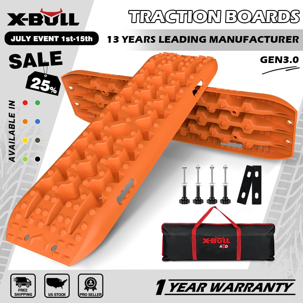 XBULL Traction Boards Kits Sand tracks With 2PCS Mounting Pin 10T 4WD 4x4 Orange