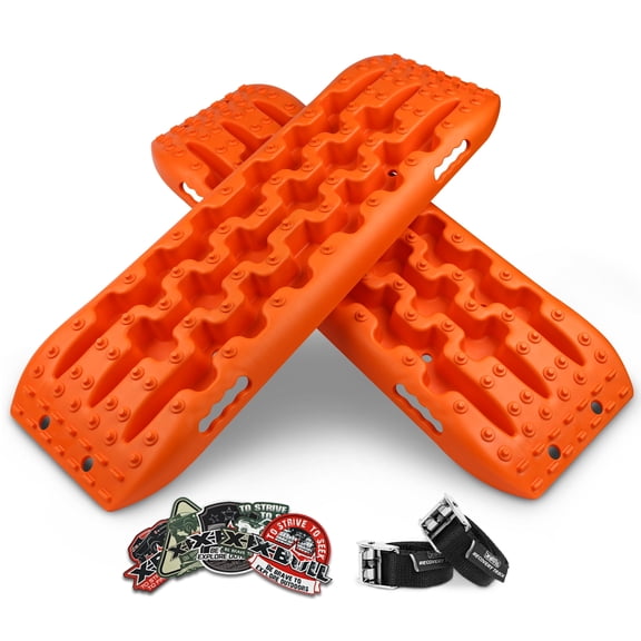 X-BULL Traction Boards Recovery Tracks 2PCS Sand Mud Snow Tire Ladder Orange Gen2.0 4WD