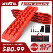 X-BULL Traction Track Traction Boards Kits Recovery Track 2PCS Sand Mud Snow Track Tire Ladder 4WD with Bag+Hardware Red 3.0