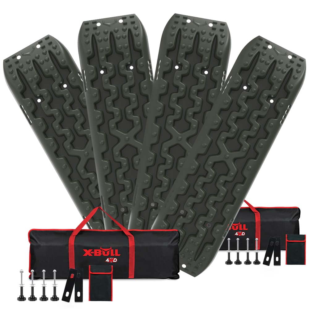 XBULL Traction boards 2Pairs Sand Tracks Snow Tire Ladder Olive Gen3.0