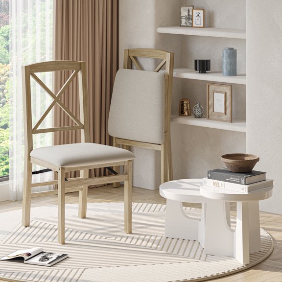 X-Back Dining Chair Scandinavian Style Dining Chair Comfortable Upholstered Home Lounge Chair Coffee Shop Den Chair Suitable for kitchen and small space set of 2