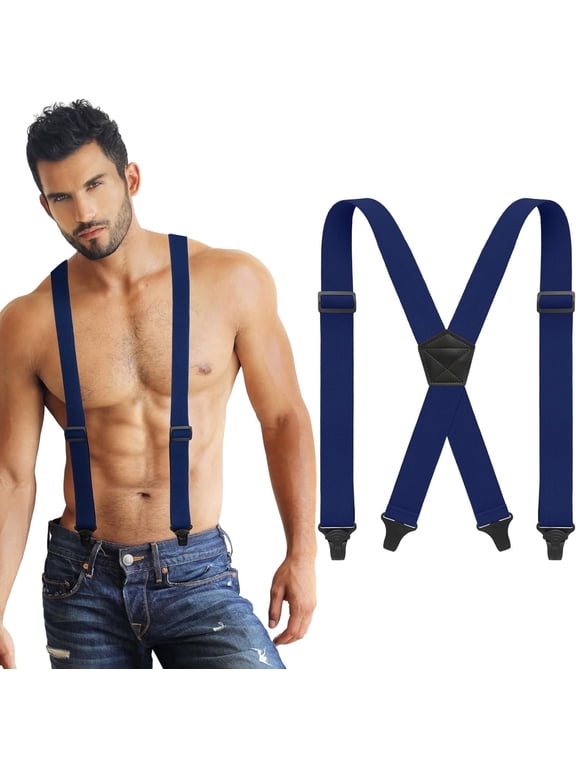 X Back Hidden Suspender Heavy Duty Work Airport Friendly Suspenders Under Clothing for Men Women