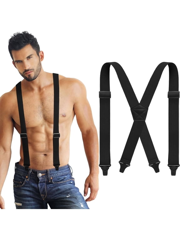 X Back Hidden Suspender Heavy Duty Work Airport Friendly Suspenders Under Clothing for Men Women