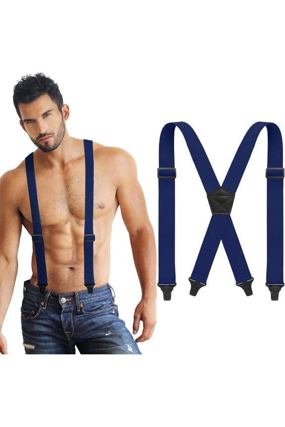 X Back Hidden Suspender Heavy Duty Work Airport Friendly Suspenders Under Clothing for Men Women