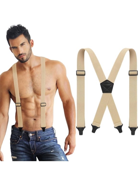 X Back Hidden Suspender Heavy Duty Work Airport Friendly Suspenders Under Clothing for Men Women