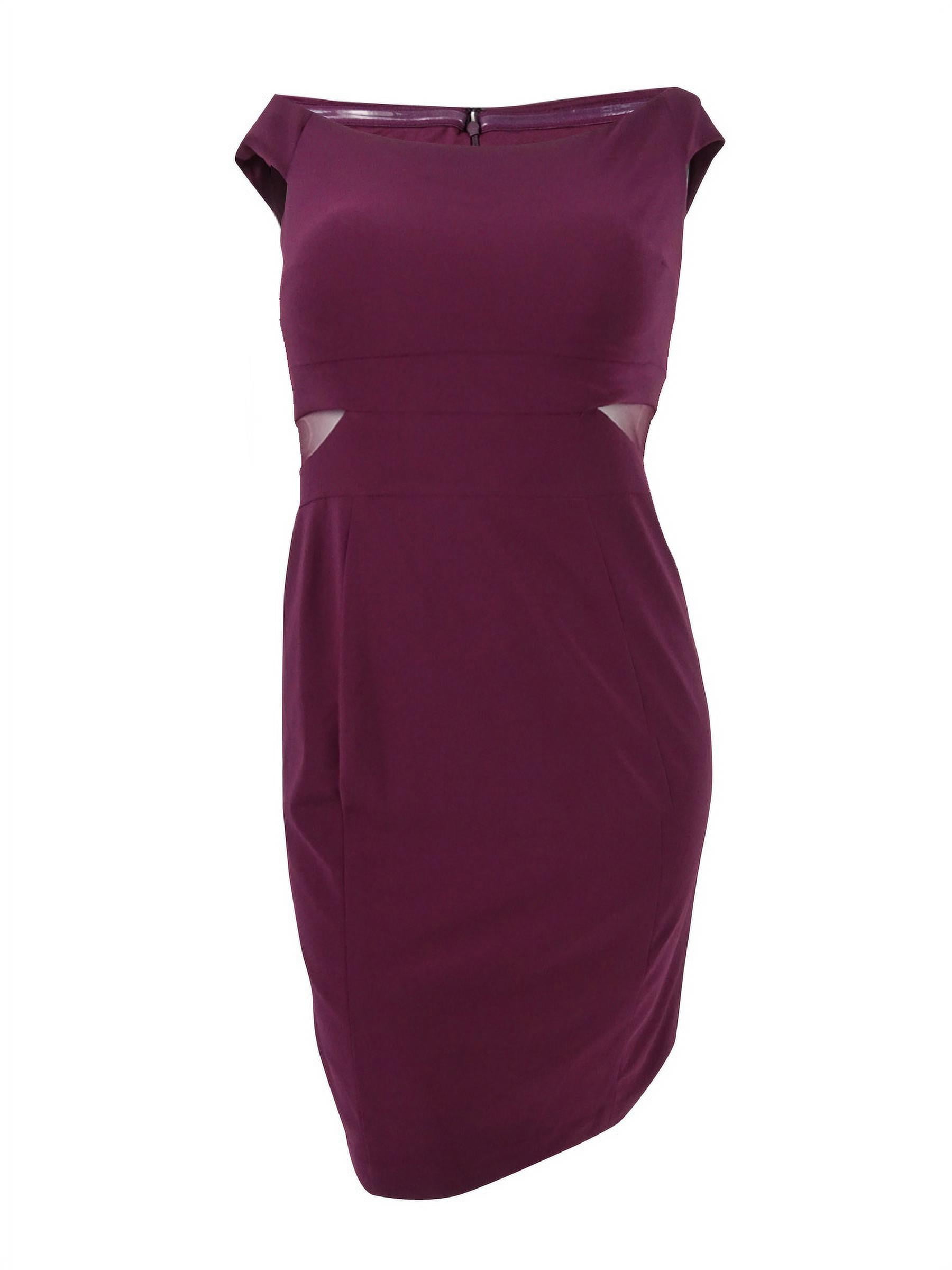 X By Xscape Women's Petite Off-The-Shoulder Sheath Dress (14P, Wine)