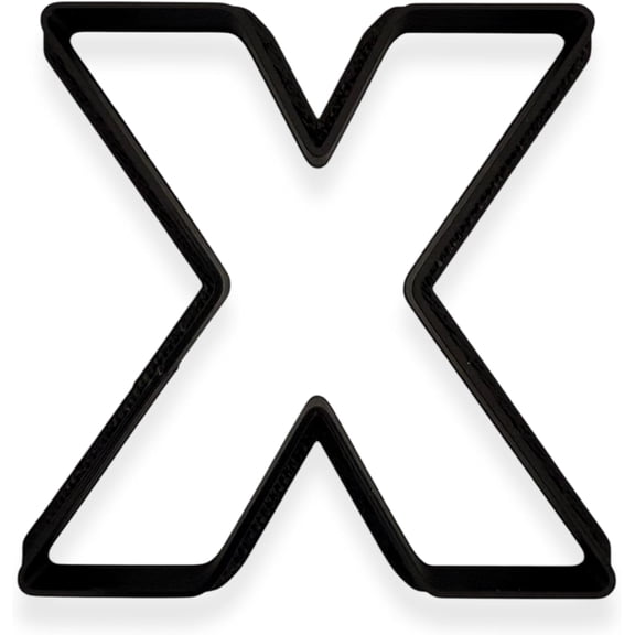 X Capital Block Letter Cookie Cutter with Easy Push Design (3.5 inch)