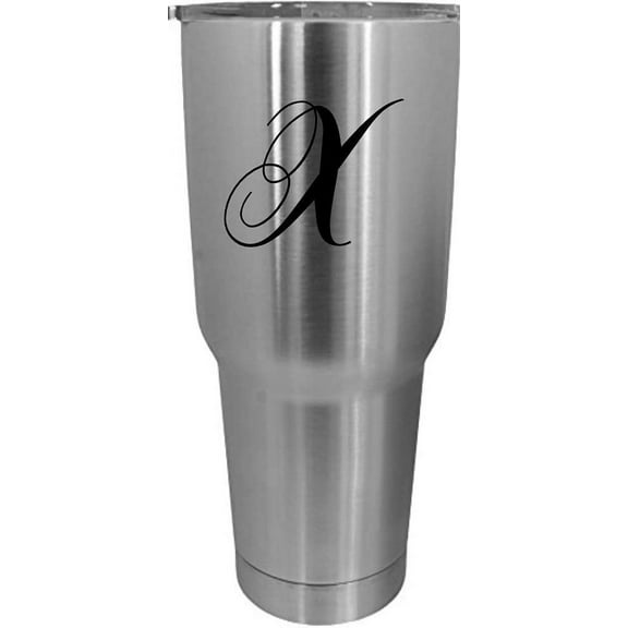 X Chopin Script Monogrammed Etched 30oz Stainless Steel Tumbler