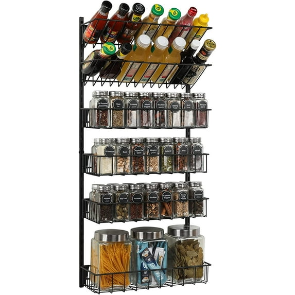 X-Cosrack 6 Tier Wall Mounted Spice Rack.Height Can Be Adjusted