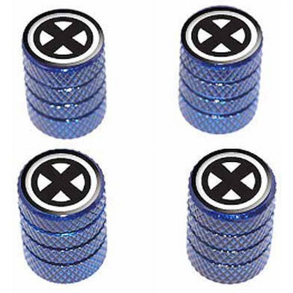 X Cross Design Tire Rim Wheel Aluminum Valve Stem Caps, Multiple Colors