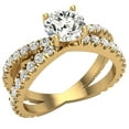 thumbnail image 1 of X Cross Split Shank Round Brilliant Diamond Engagement Ring 1.75 CT TW 14K Gold (H-I,I1), 1 of 8