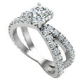 thumbnail image 1 of X Cross Split Shank Round Brilliant Diamond Engagement Ring 1.75 CT TW 18K White Gold (D-E,VVS1), 1 of 8