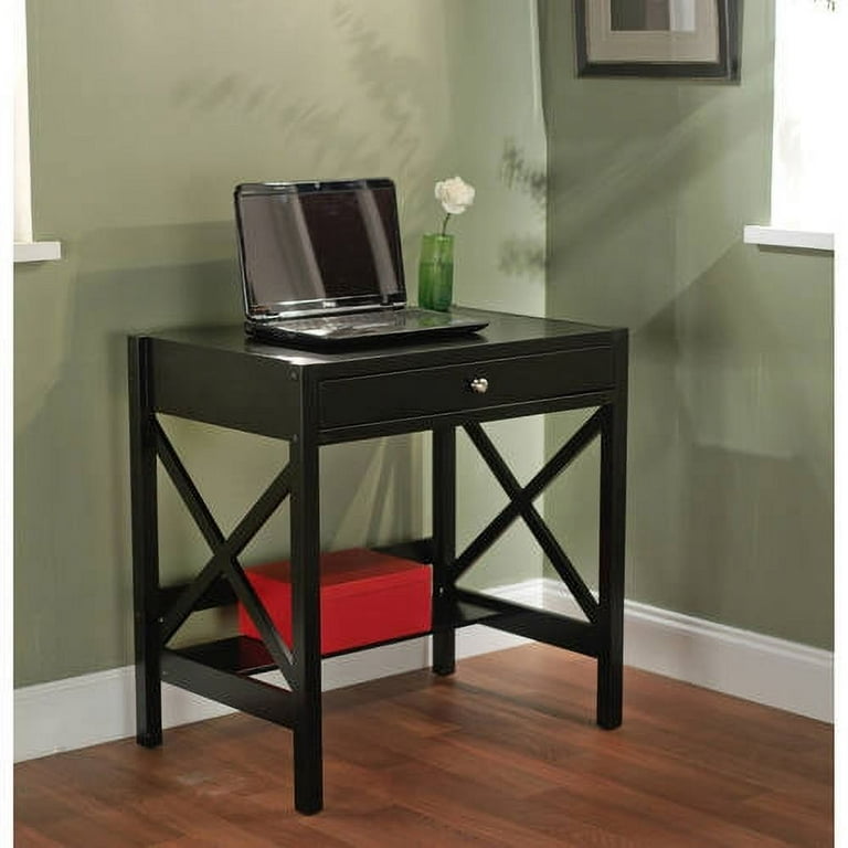 X desk with pullout drawer and shelf discount