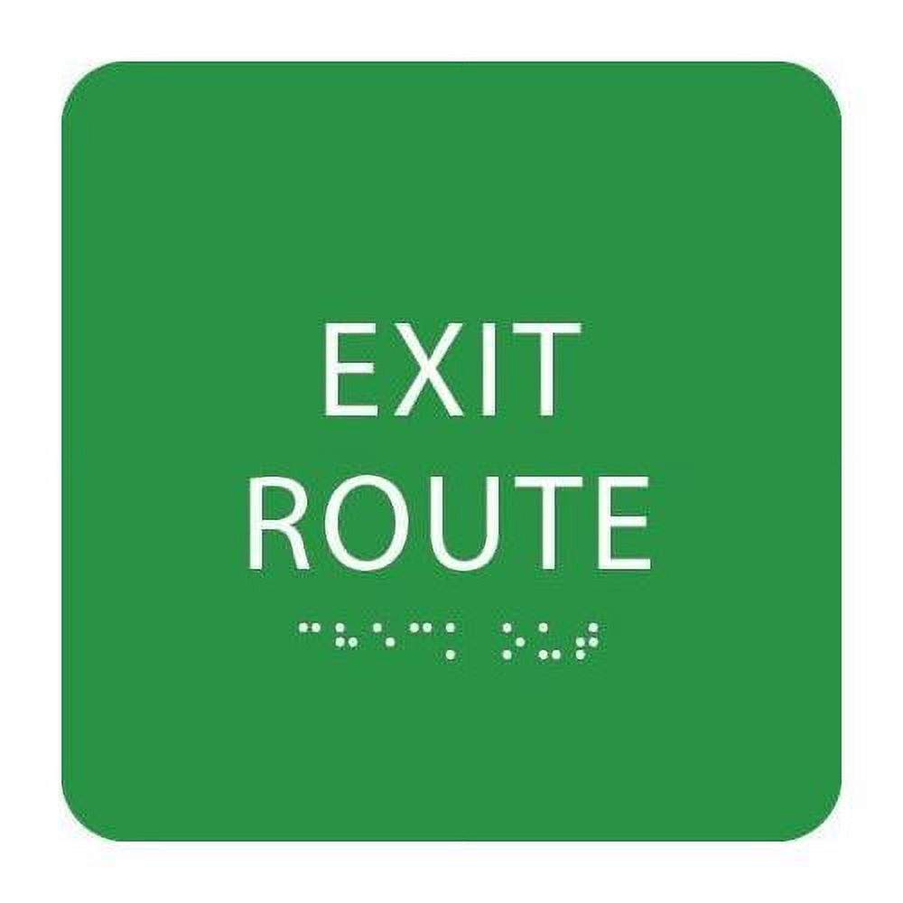 X Exit Route Sign Compliant Tactile Grade 2 Braille Text Wall Building Fire Safety, Visibility