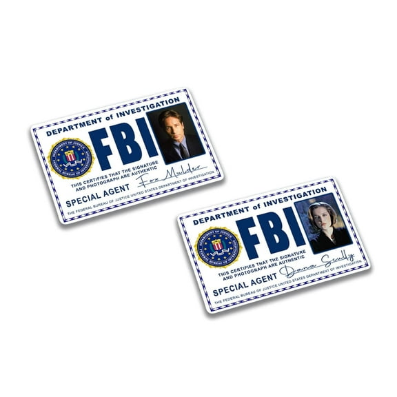 X FILES Dana Scully & Fox Mulder ID Cards Set of 2