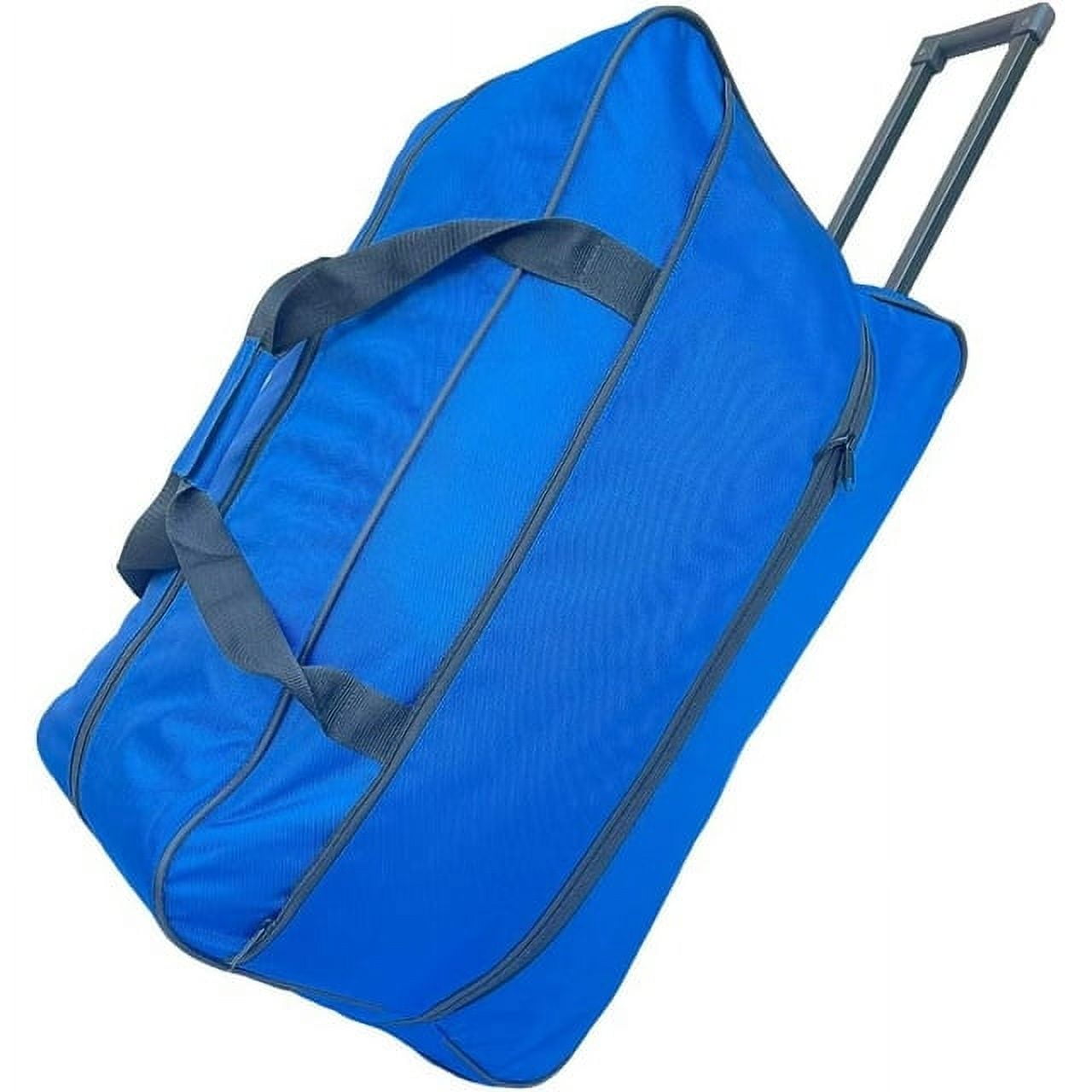 X Factor 28" Rolling Duffel Bag, Blue, Multi-Pocketed, Heavy-Duty, Collapsible, Telescoping Handle - Effortless Travel