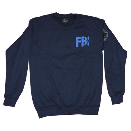X-Files Mens Crewneck Sweatshirt - FBI Lapel Saucer X Back Image (Small)