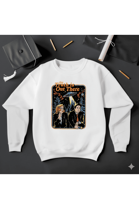 X-Files The Truth Is Out There Scully & Mulder TV Fan Sweatshirt V41452, up to size 5XL