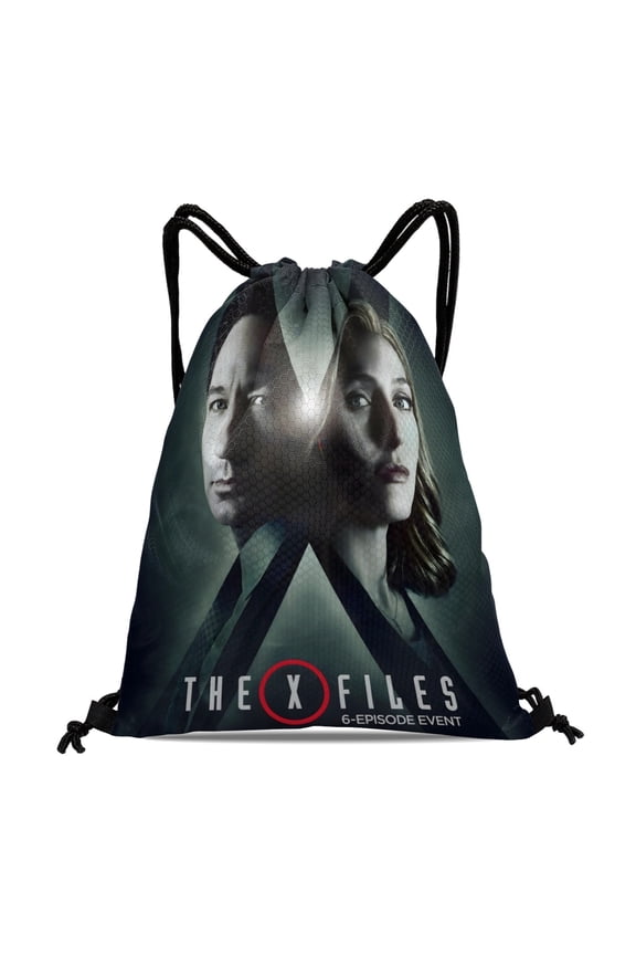X-Files-theme Drawstring Backpack Sports Gym Bag Water Resistant String Bag Cinch Bag12"X16"30X40cm