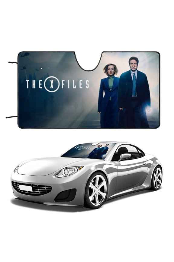 X-Files-theme Windshield Sun Shade Front Protector Folding Car Sun Visor Blocks Uv Rays Keeps Your Vehicle Cool56in*30in(140cm*76cm)