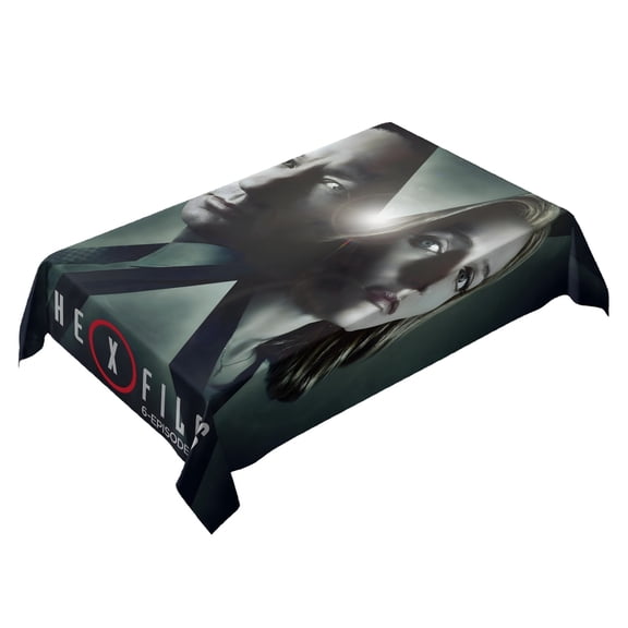 X-Files-theme square tablecloth has an iconic print, fits most tables, and is easy to care for perfect gifts for fans friends and family，55" x 71"（140*180cm）