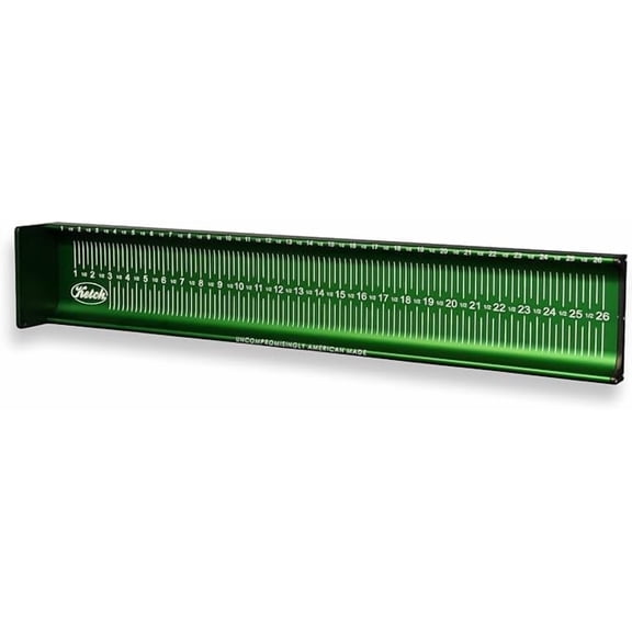 Ketch X 26" Aluminum Fish Measuring Board – Green | Tournament-Legal Ruler for Kayak, Bass, and Catch-Photo-Release Fishing | Made in USA