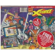 X-Force #1E Newsstand with card VF ; Marvel Comic Book