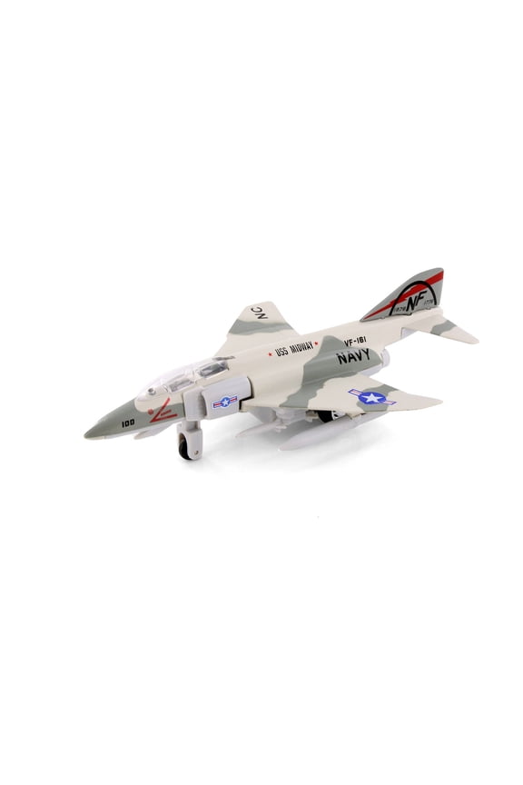 X Force Commander F-4 Phantom USS Midway Jet, Gray w/Beige - Showcasts 51310 - 7 Inch Scale Plane