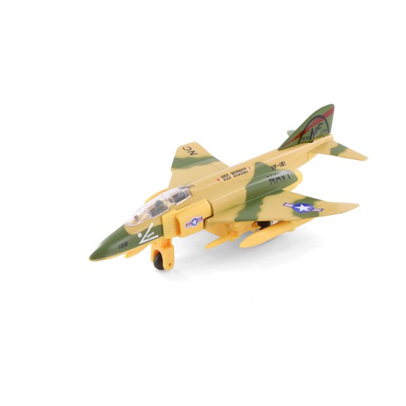 X Force Commander F-4 Phantom USS Midway Jet, Green w/Yellow - Showcasts 51310 - 7 Inch Scale Plane