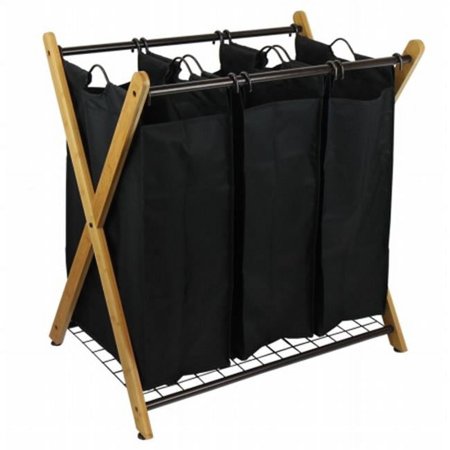 X-Frame Bamboo 3-Bag Laundry Sorter-