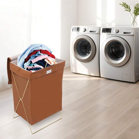 X-Frame Laundry Basket With Lid, Foldable Dirty Clothes Basket, Large Flip Top Laundry Hamper With Handles & Storage Board, Collapsible Flip Top Laundry Basket For Home