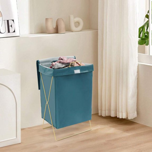 X-Frame Laundry Basket With Lid, Foldable Dirty Clothes Basket, Large Flip Top Laundry Hamper With Handles & Storage Board, Collapsible Flip Top Laundry Basket For Home